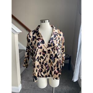 Nasty Gal leopard print button down, size XS